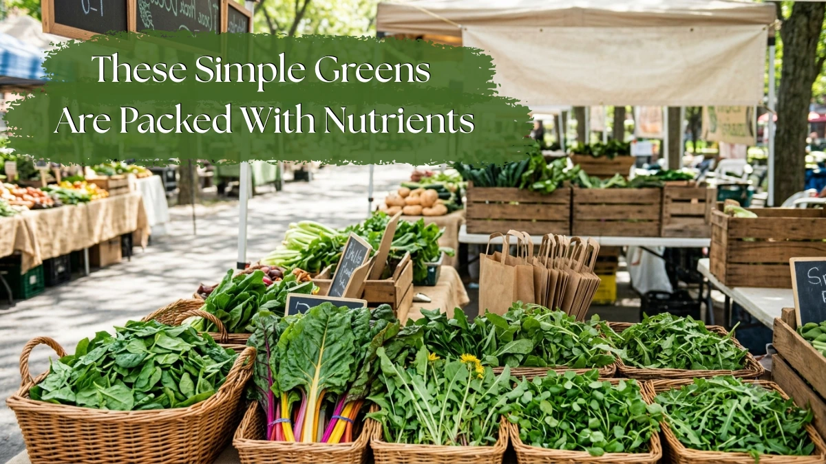 A variety of fresh leafy green vegetables including spinach, kale, lettuce, and other nutritious greens