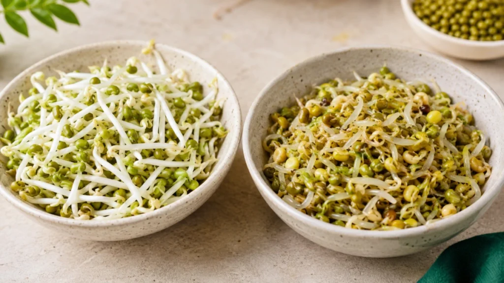 Raw vs cooked sprouts